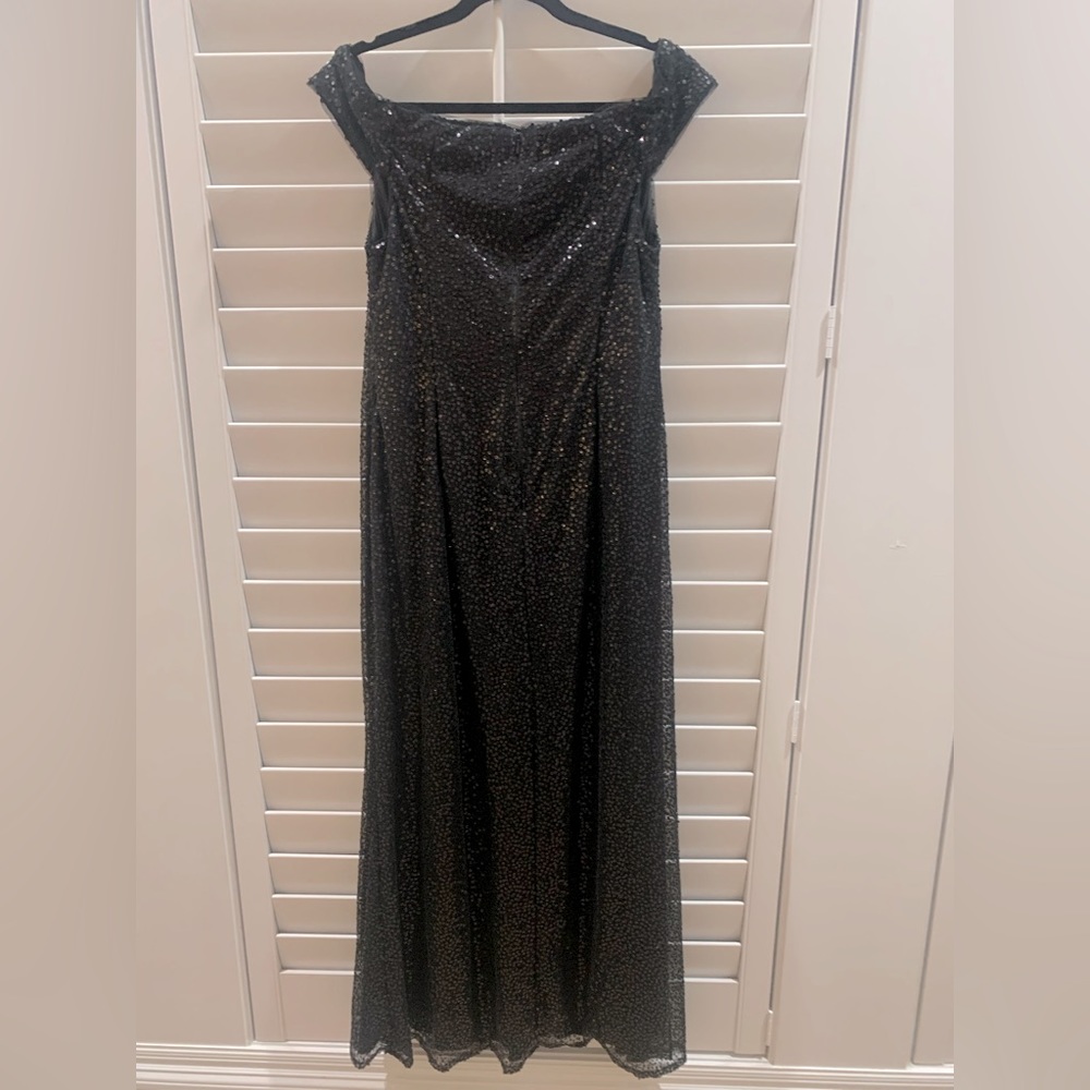 Adrianna Papell Off Shoulder Sequin Formal Gown